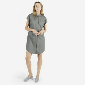 Grey Everlane Short-Sleeve Shirt Dress